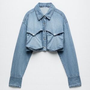 ZARA Cropped Denim Shirt 6929/016, Small